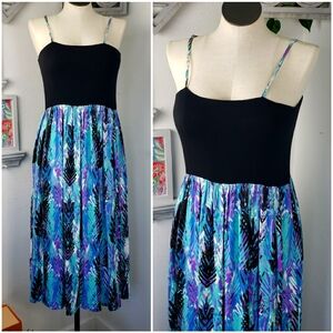 Mix Nouveau Maxi Black w/ Turquiose Purple Tropical Resortwear Bohemian NWT 1X